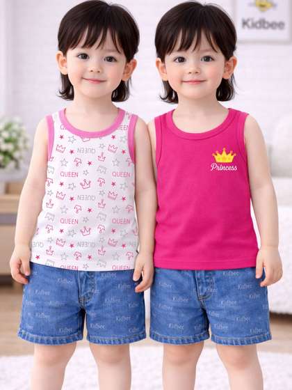 KidBee Pack of 2 Printed
                    Cotton Tank