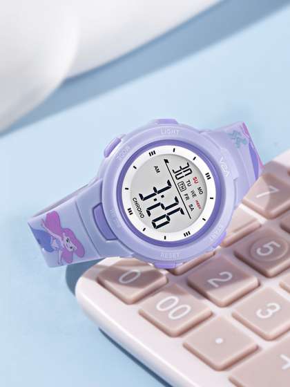V2A Unisex Kids Printed
                    Dial & Straps Digital LED Backlight Watch
                    DK8217P-Prpl-Mermaid