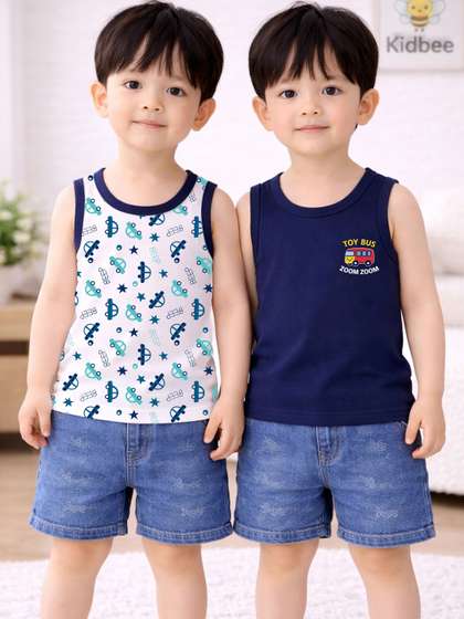 KidBee Pack of 2 Printed
                    Cotton Tank