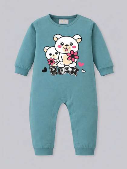BLUSHES Infants Printed
                    Pure Cotton Round Neck Romper