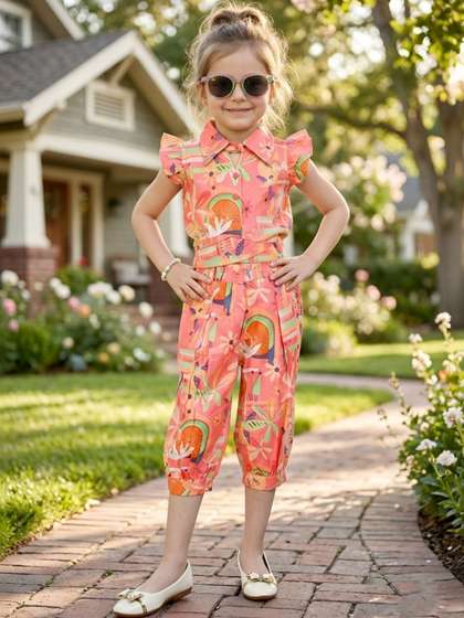 Lei-Chie Girls Printed
                    Shirt with Capris