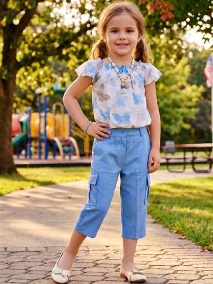 Lei-Chie Girls Printed
                    Top with Capris