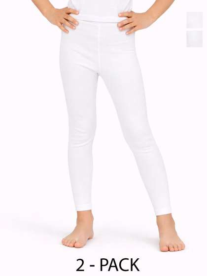 DYCA Girls Pack of 2
                    Cotton Solid Ankle Length Leggings