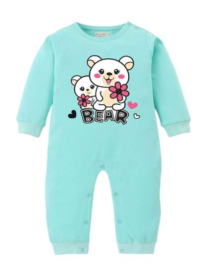 BLUSHES Infants Printed
                    Pure Cotton Round Neck Romper
