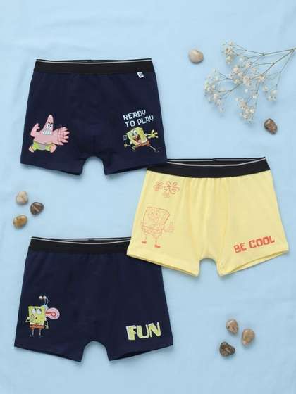 Button Bear Boys Pack
                      of 3 Cotton Printed Trunks