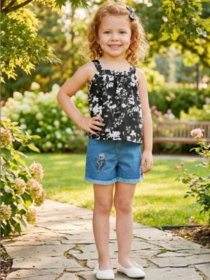 Lei-Chie Girls
                            Printed Top with Shorts