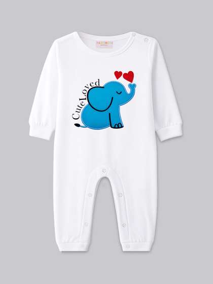 BLUSHES Infants Printed
                    Pure Cotton Round Neck Romper