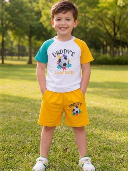 BAESD Boys Printed
                      T-shirt with Shorts
