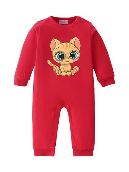 BLUSHES Infants Printed
                    Pure Cotton Round Neck Romper