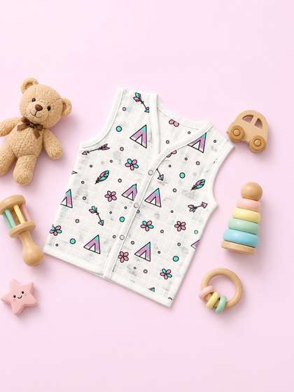 Born Babies Pack of 3
                    Printed Organic Cotton Jhabla