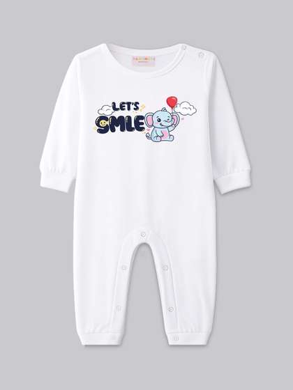 BLUSHES Infants Printed
                    Pure Cotton Round Neck Romper