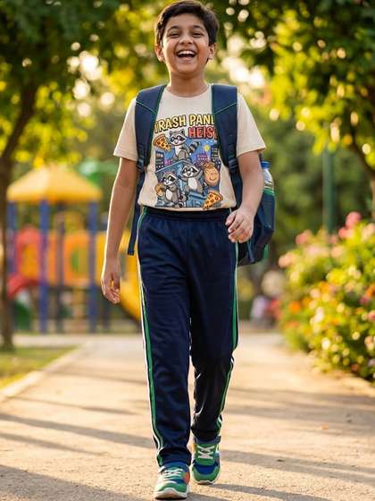 HERE&NOW Unisex Kids
                    Colourblocked Relaxed Trousers