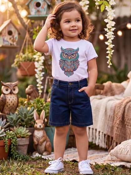 HERE&NOW Girls High-Rise Denim Shorts