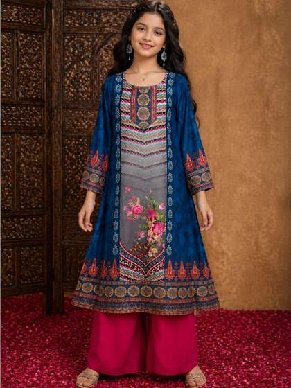 Sangria Girls Ethnic
                    Motifs Printed Regular Kurta with Palazzos