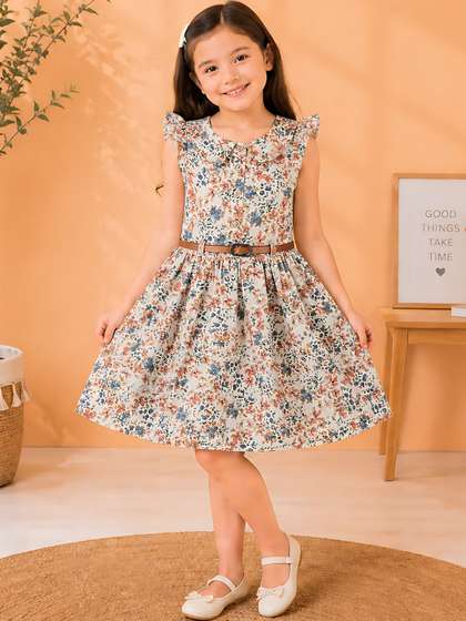 Arshia Fashions Floral
                    Print Fit & Flare Dress