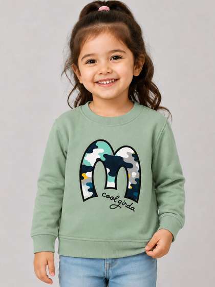 Porpy Girls Typography
                    Printed Pullover Sweatshirt