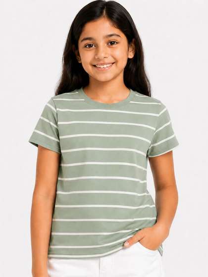 CHILINS Girls Striped
                      T-shirt