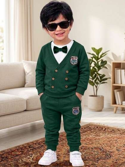 Vaghasiya Boys Dark
                    Green Clothing Set