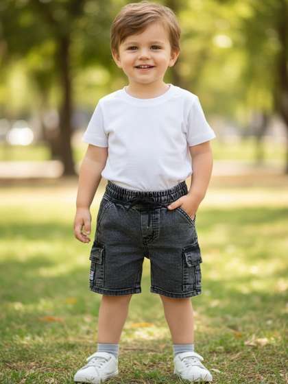 V-Mart Boys Washed Cargo
                    Shorts Technology