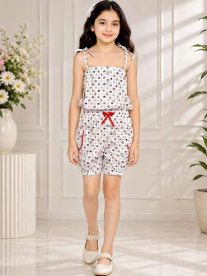 Arshia Fashions Girls
                      Printed Basic Jumpsuit