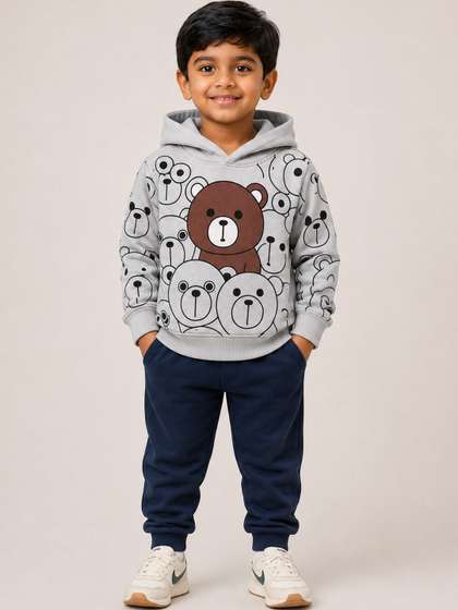 BAESD Boys Printed
                    Hooded Pure Cotton Sweatshirt With Jogger