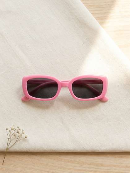 Biglilpeople Unisex Kids
                    Black Lens & Pink Rectangle Sunglasses with