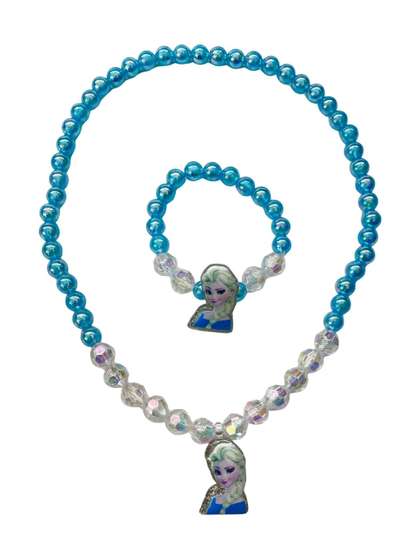 OMID Girls Artificial
                    Beaded Necklace And Bracelet