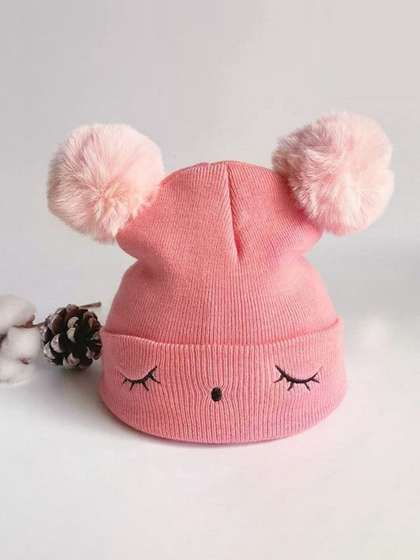 Infispace Kids Woollen
                    Balaclava Furry Lining and Fluffy Pom Pom Design