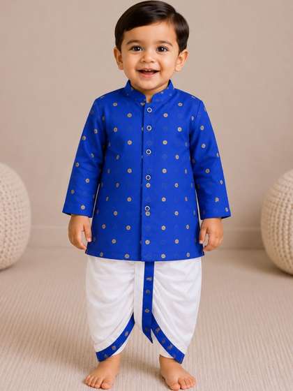 Sangria Boys Ethnic
                      Motifs Printed Regular Kurta with Dhoti Pants