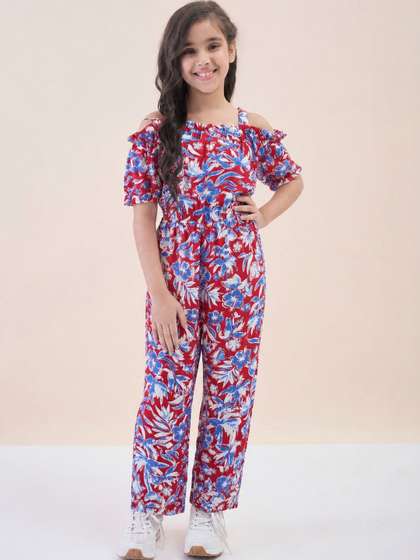 StyloBug Girls
                    Off-Shoulder Printed with Ruffles Jumpsuit