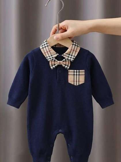 NEMI CREATION Infants
                    Checked Rompers