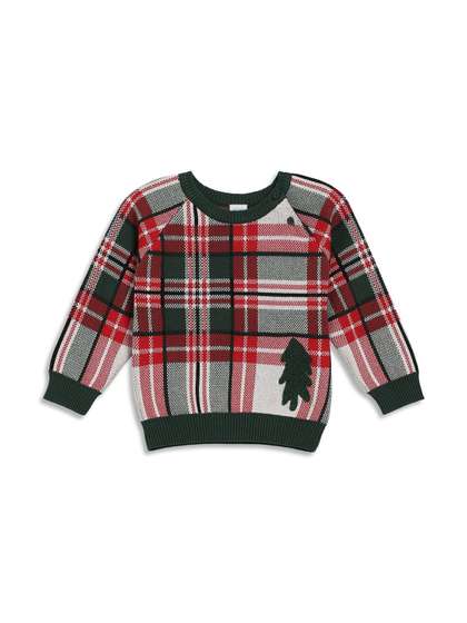 MINI KLUB Boys Checked
                      Pullover with Embroidered Detail
