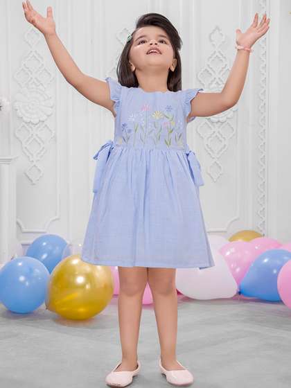 SNAZZYGIRL Embroidered
                    Fit & Flare Dress