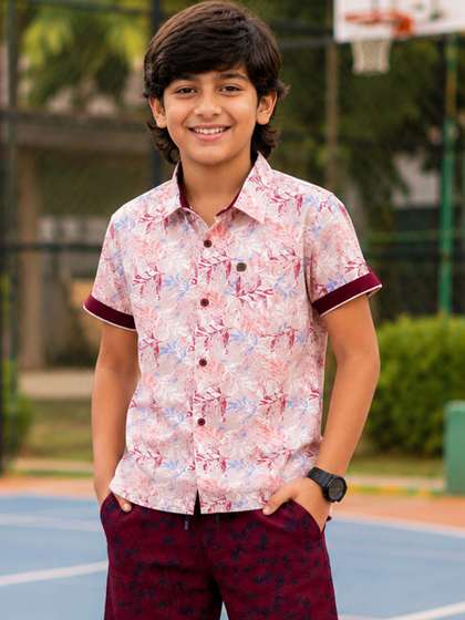 KiddoPanti Boys
                        Classic Floral Printed Casual Shirt