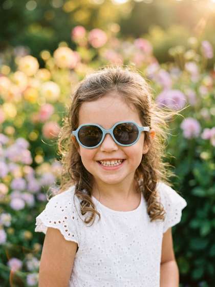 Biglilpeople Unisex Kids
                    Black Lens & Blue Square Sunglasses with