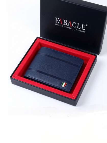 Fabacle Men Textured Two
                    Fold Wallet