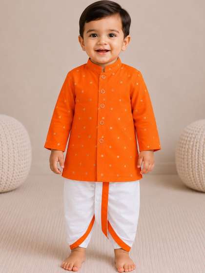 Sangria Boys Ethnic
                      Motifs Printed Regular Kurta with Dhoti Pants