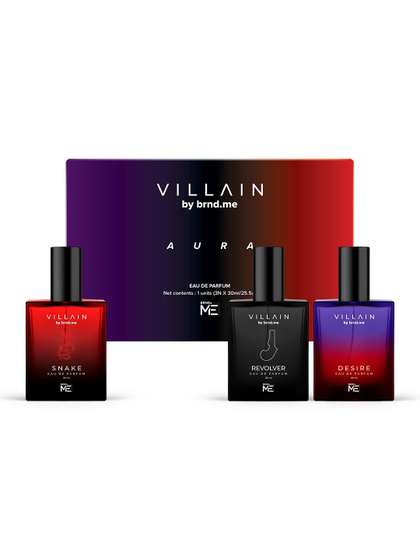 VILLAIN Men Aura Perfume
                    Gift Set EDP with Mixed Notes for All Occasions -
                    3x30 ml