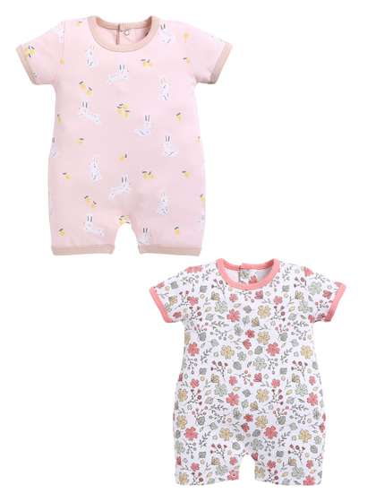 BABY GO Girls Cotton
                      Blend Pack of 2 Rompers