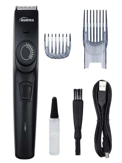 NOYMI Men
                    Stainless-Steel Cordless Beard Trimmer With USB
                    & Brush