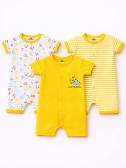 KidBee Infants Pack Of 3
                    Printed Pure Cotton Rompers