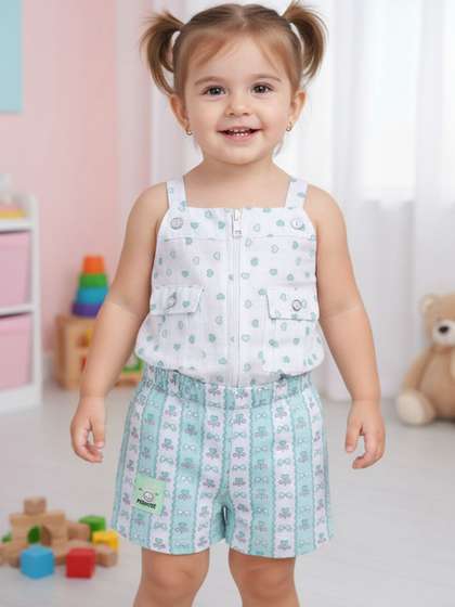 V-Mart Girls Printed Top
                    with Shorts