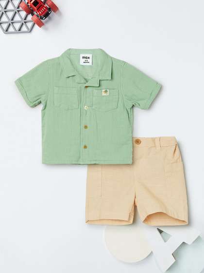 max Boys Pure Cotton
                    Shirt With Shorts