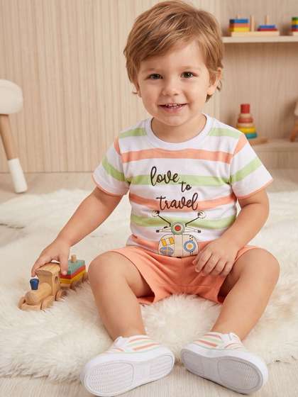 PHF Prency Boys Striped
                    T-shirt with Shorts