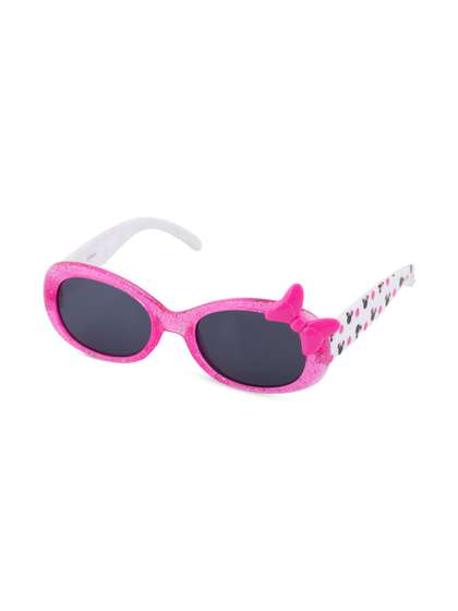 Disney Unisex Kids Black
                    Lens & Pink Oval Sunglasses with