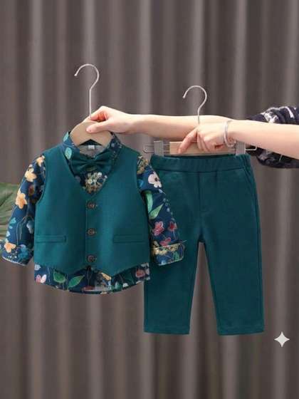 NEMI CREATION Boys
                    Printed Shirt with Trousers