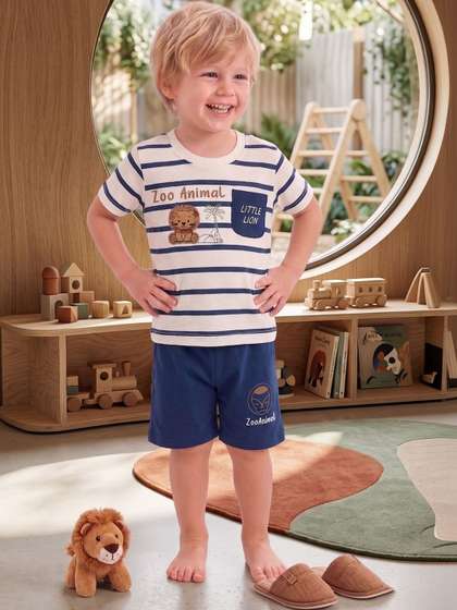 PHF Prency Boys Striped
                    T-shirt with Shorts
