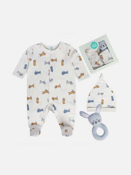 MINI KLUB Infant Boys
                    Pack Of 3 Pure Cotton Baby Apparel Gift Set