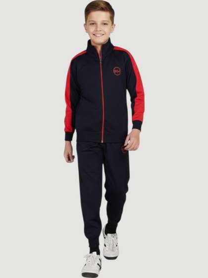 SMSHOPMORE Boys Mock
                    Collar Tracksuits