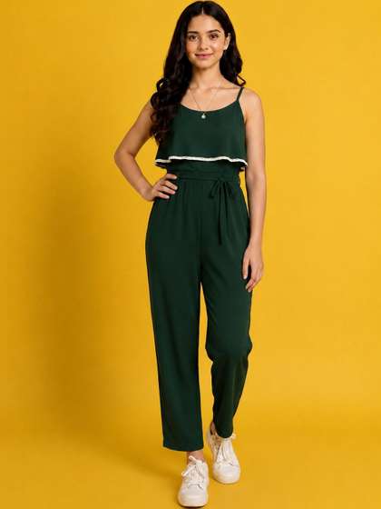 FELLAMO Girls Basic
                    Jumpsuit with Lace Inserts